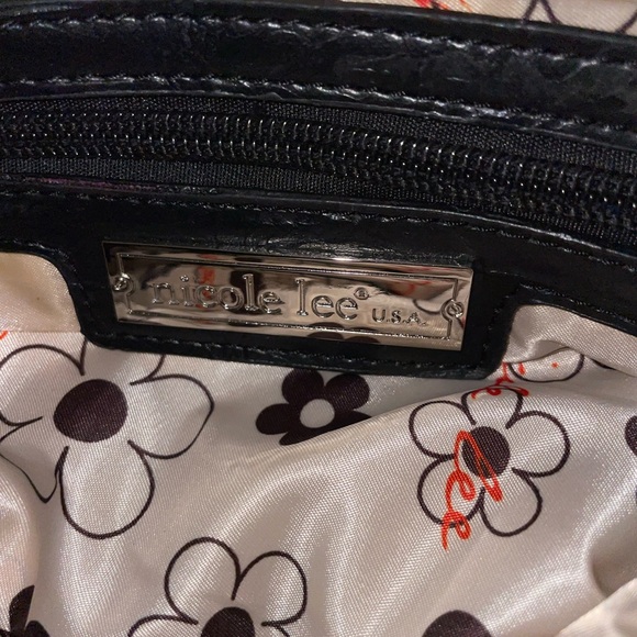 Black bling large purse by Nicole Lee silver sequin - Picture 3 of 6